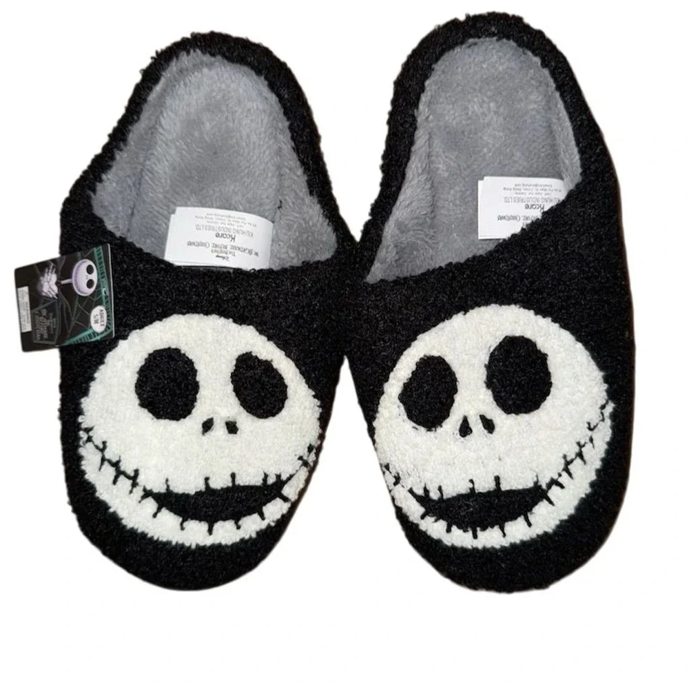 Disney Jack Skellington Slippers Unisex S/M Black Nightmare Before Christmas NBC